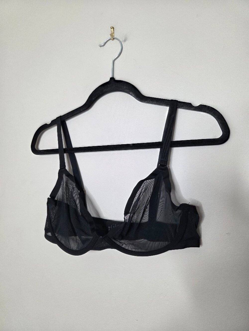 CUUP The Plunge Black Mesh Bra